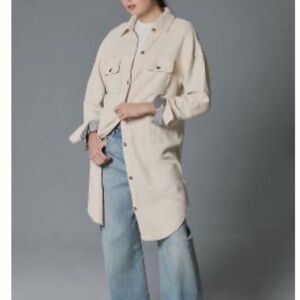 Anthropologie Pilcro Elegant Cream Women's Duster